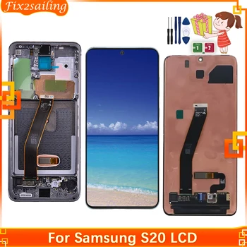 S20 Super Oled LCD Samsung Galaxy S20 ekrano G980 G980F Ekranas Touch Su Frame skaitmeninis keitiklis Asamblėjos Pakeitimo Išbandyti