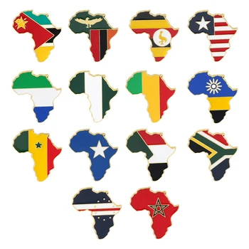Afrikos Žemėlapis Metalo Sagės, Vėliavos, Vėliavos Pietų Afrikoje, Senegale Marokas, Mozambikas Somalio, Ugandos Nacionalinę Vėliavą, Ženklelį Suvenyras, Dovana