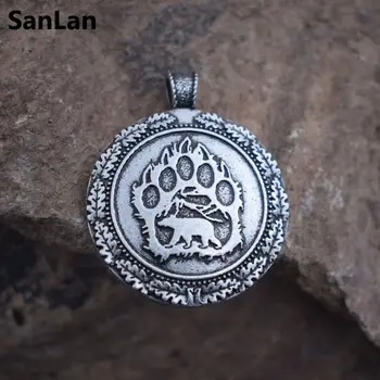 SanLan 1pcs Viking bear paw karoliai slavų lokys Pagonių Celt 