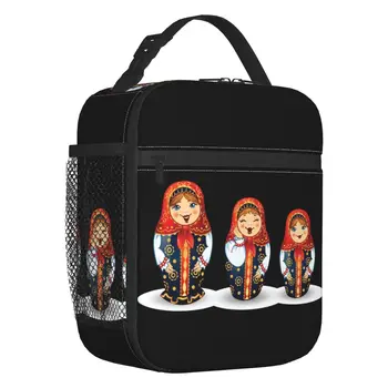 Rusijos Tradicinio Meno Matryoshka Lėlės Izoliuoti Pietūs Krepšiai Mokyklos Lizdus Lėlės Nešiojamų Šilumos Aušintuvas Bento Box Moterims