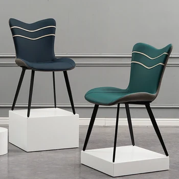 Juodos Metalinės Kojos Valgomojo Kėdė Prabanga Minimalistinio Patogų Valgomojo Kėdės Unikalus Postmodernios Šiaurės Atlošas, Virtuvės Baldai