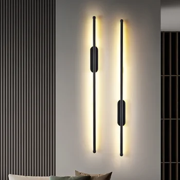 60CM Ilgio juostelės sienos lempos šviesos prabangus miegamasis naktiniai staleliai, lempa šiuolaikinės paprasta Šiaurės kambarį fono sienos lempos AC85-265V