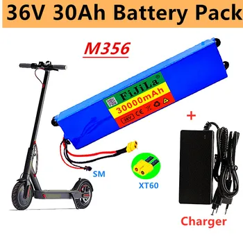 2023 Naujas 10s3p 36V 30Ah ličio jonų baterija, tinka Mijia m365 baterija elektrinis motoroleris (BMS) + kroviklis
