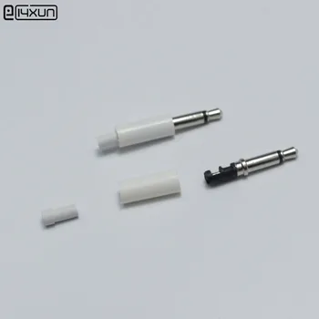 2vnt 3.5 mm mono ausinių kištukas su uodega, 2 polių 3.5 mm audio kištukas Jack Adapteris jungtis, skirta iphone baltas