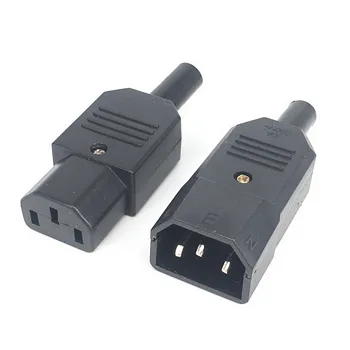 IEC 10A 250V Tiesiai Kabelio Jungtis Rewireable C13 C14 Plug Rewirable Maitinimo lizdas 3 pin AC Lizdas