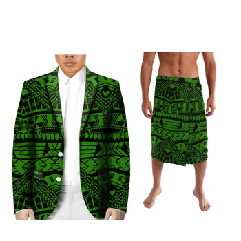 Ramiojo vandenyno Salų Meno ilgomis Rankovėmis Kimono Megztinis Ir Ie Dviejų dalių Polinezija Tonga Stiliaus Retro Stiliaus vyriški Laisvalaikio Kostiumas