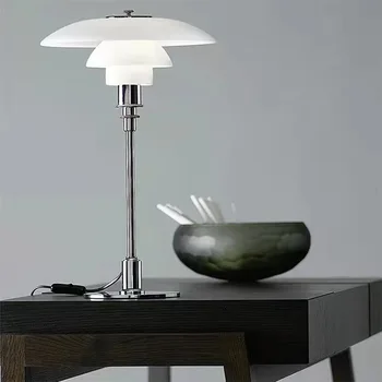 Paprasta PH stiklo stalo lempa Šiaurės šalių meno gyvenamasis kambarys sofos studijų miegamojo lovos dekoratyvinis stalo lempa