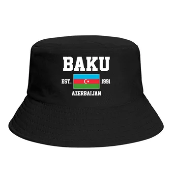 Kibiras Skrybėlės Azerbaidžano EST.1991 Baku Emblema, Vėliava Saulės Pavėsyje, Kietas Lauko Vasaros Žvejys Kepurės Žvejybos Hat