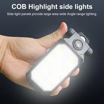USB Įkrovimo Portable LED Žibintuvėlis COB Darbą Šviesos Reguliuojamas Vandeniui Kempingas Žibintų Magnetas Dizainas ,Built-in Baterijos