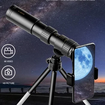 Metalo Galingi Žiūronai Ilgo Nuotolio 10-300X Priartinimas HD Portable Profesionalus Teleskopas Monokuliariniai Mažo Naktinio Matymo Medžioklės