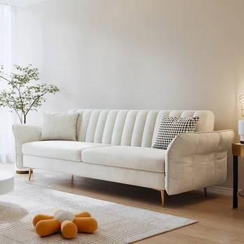 Technologijos audinio, sofa-lova, šviesos prabangus, modernus paprastumas, trys asmuo mažųjų kambarį, sulankstomas dvigubos paskirties audinio sofos