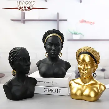 Kūrybos Lady Galvos Statulėlės Kambario, Apdaila, Namų Pav Statula Afrikos Moterų Meno Skulptūra 
