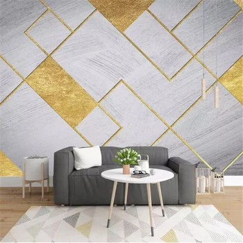 freskos sienos dokumentų namų dekoro Užsakymą tapetai Šiaurės minimalistinio asmenybės šviesą geometrinis aukso TV foną, sienos tapet