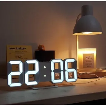 3D Didelis Skaitmeninis LED Sieninis Laikrodis Data ir Laikas Celsijaus naktinė lempa Ekranas Stalo, Staliniai Laikrodžiai Korėja Žadintuvas Nuo Gyvenamasis Kambarys