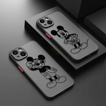 Animacinių filmų Meno Mickey Mouse Telefono dėklas Skirtas iPhone 15 14 13 12 11 Pro Max 6 6S 7 8 Plus XS XR X 12 Mini Sunku Matinis Shell