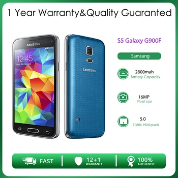 Originalus Samsung Galaxy S5 G900F 5.1 Colių 16GB 2GB RAM 3G Atrakinta&4G 16MP Kamera, GPS, WIFI, Android Kokybės Išmanųjį telefoną