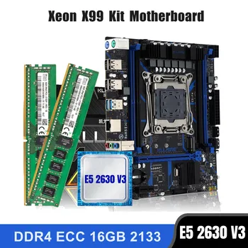 Kllisre X99 plokštė combo kit rinkinys LGA 2011-3 Xeon E5 2630 V3 CPU DDR4 16GB (2VNT 8G) 2133MHz ECC Atminties