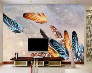 beibehang tėtis peint freskos 3d Moda moderna tapetai rollstile europeo pavone piume soggiorno TV sfondo sienos dokumentų namų dekoro