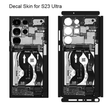 Juoda ir Balta Teardown Odos Samsung Galaxy S23 Ultra Atgal Screen Protector Kino Padengti SM S918 3M Wrap Atveju Matinis Lipdukas