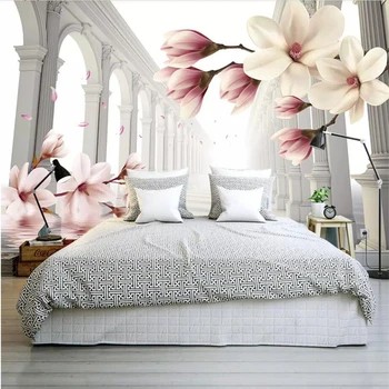 beibehang Užsakymą tapetai, 3d foto freskos Jane Romos skiltyje magnolija fono sienos kambarį restoranas freskos 3d tapetai