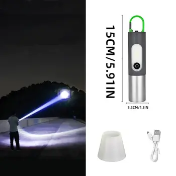 Nešiojamų Mini Stiprios Šviesos Žibintuvėlis USB Įkrovimo KeyChain Darbą, Šviesos, Lauko Kempingas LED Žibintuvėlis atsparus Vandeniui Žibintuvėlis, Lempos