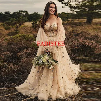Nauja Stiliaus Nėrinių Prom Dresses Nuo Peties Sluoksniuotos Rankovėmis, Vestidos De Fiesta Elegantes Para Mujer 2023 Chalatas De Soirée