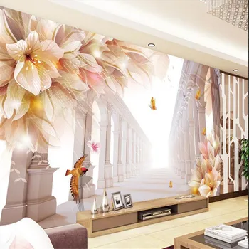 beibehang Didelio Tapyba Namų Dekoro Romos lily flower Viešbutis art hotel Fone Modernus Sieninis už Kambarį Sumalti 3d Tapetai