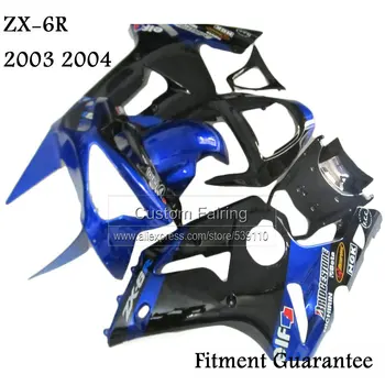 Naujas ABS lauktuvės rinkiniai Kawasaki zx6r zx 6r Ninja 03 04 2003 2004 mėlyna juoda Injekcijos litų purvasargiai tp60