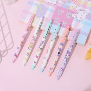 36pcs Sanrio Gelio Rašiklis Kuromi Melodija Hello Kitty Roller Ball Pen Studentų Animacinių filmų 0,5 mm, Juodos Rašyti Parašą Pen Mokyklos Reikmenys