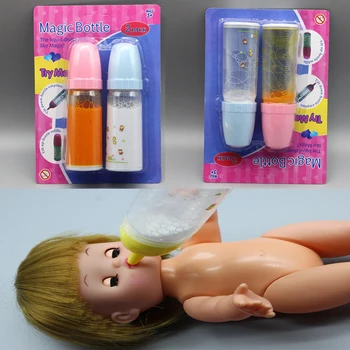 1set=2vnt Magic mike, buteliukas baby doll šėrimo butelis tiektuvą, skirtą lėlės žaislas pieno butelis ES018