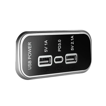 PD Dvigubas USB Automobilinis Įkroviklis Lizdą (12V/24V 2.1 USB Įkrovimo Skirstytuvo Lizdo Maitinimo Adapteris, Skirtas Motociklas KETURRATIS, Valtis Automobilių RV