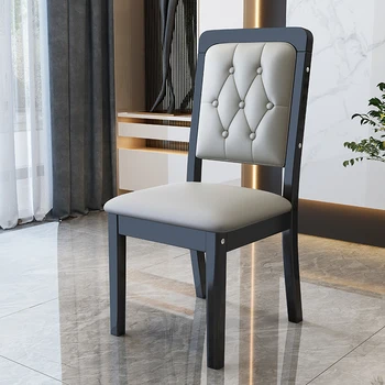 Dizainas šiaurės ergonomiškas Valgomojo kėdė Odos medienos patogus Minkštas Atlošas, Valgomojo kėdės, biuro vestuvių Sillas Namų Baldai