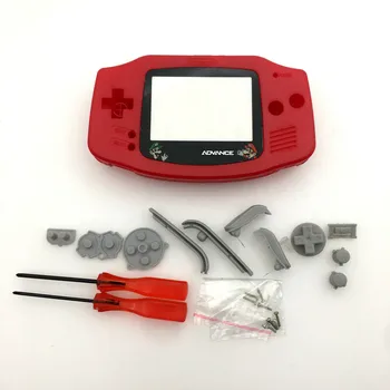 Raudona Pilnas Korpusas su Lukštais Atveju Padengti Gameboy Advance GBA -- Spalvos Mygtukai Neprivaloma