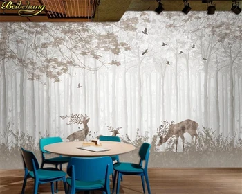 beibehang Užsakymą 3d tapetai, freskos vertus dažytos medžio elnias fono sienos dokumentų namų dekoro papel de parede 3d tapetai