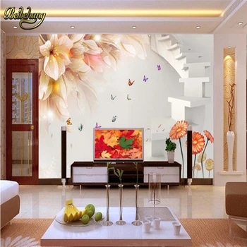 beibehang papel de parede 3D Custom lily Prabangių tapetų Dangos Miegamasis Freskos TV Foną, grindys sienos tapetai 3 d