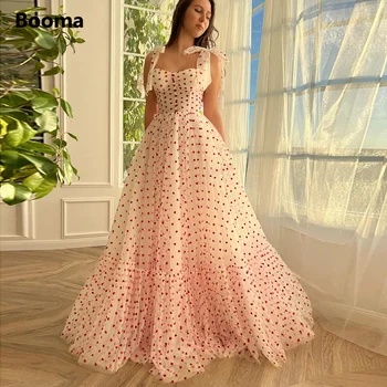 Booma Raudona Širdis Tiulio-Line Prom Dresses 2023 Brangioji Lankas Dirželiai Pakopų Vestuves Chalatai Maxi Oficialų Renginį Suknelės