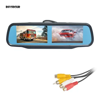 DIYSECUR Dual 4.3 colių TFT LCD Veidrodis Stebėti Automobilių Monitorius, Dvd Vaizdo Grotuvas, Atbulinės eigos Atsarginės Automobilių Fotoaparatas