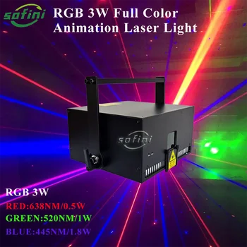 RGB Lazerių, Šviesos, 3w/4w/5w/10w Spalvotas Lazerinis RGB Animacija Lazerio Scenos Šviesos 5watt ILDA DMX RGB 10W lazer atveju, diskoteka, dj,