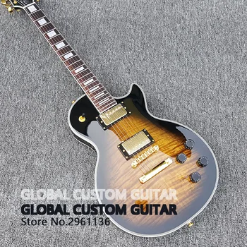 Aukštos kokybės Kinijos elektrinė gitara, Raudonmedžio kūną Su Flamed Maple Top Elektrinė gitara, nemokamas pristatymas