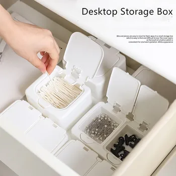 3154 Desktop Storage Box Mini Su Pop-Ups Tamponu Kosmetikos Medvilnės Plastiko Apsauga Nuo Dulkių Studentų Įvairenybės Apdailos Dėžutę
