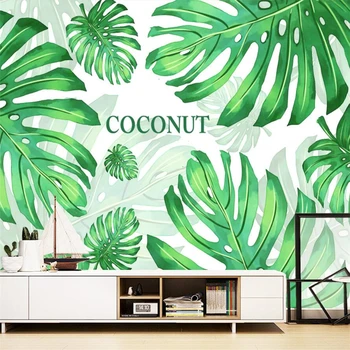 beibehang Modernus minimalistinio atogrąžų bananų lapų fone sienos užsakymą didelės freskos tapetai papel de parede para quarto