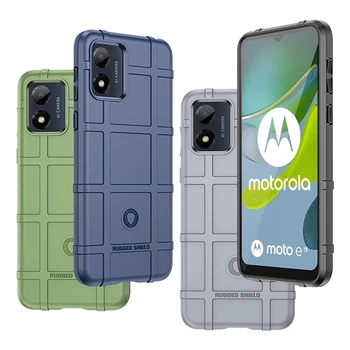 Apsaugos Motorola E13 Išmaniojo telefono Atveju Matinis atsparus smūgiams Silikoninis Pusė-suvynioti Padengti Moto E13 Shell 6.5 colių 