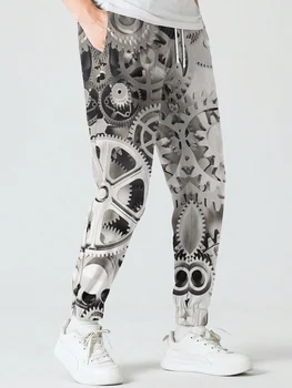 Mechaninės Dalys Modelio Išspausdinti Kelnės Vyrams Hip-Hop Streetwear Sweatpant Rudens Lauko Atsitiktinis Vyras Moteris Bėgiojimo Kelnės