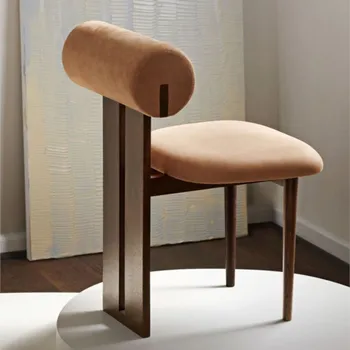 MOMO Medžio masyvo Valgomojo Kėdė Wabi-sabi Stiliaus Ėrienos Aksomo Šiaurės Japonų Stiliaus Dizaineris Asmenybės Kūrybos Kėdė