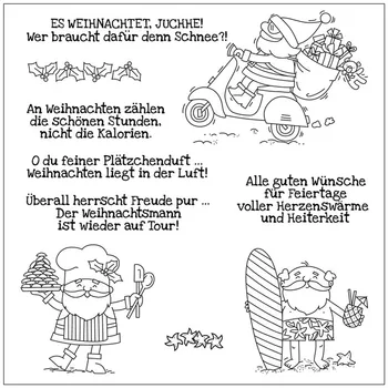 Vokietijos Santa Claus Tekstas Silikono Aišku, Gumos Antspaudas Lapas Kabintis Scrapbooking 