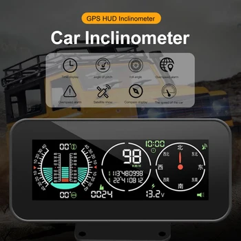 Automobilių Head Up Display Digital GPS Spidometras Inclinometer Automobilių HUD Skaitmeninis Kompasas Nuolydžio Kampas Metro Off Road Auto Priedai