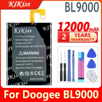 KiKiss 12000mAh BL 9000 Baterija Doogee BL9000 Didelės Talpos Telefono Baterijų Batterie Bateria + Dovana Įrankiai