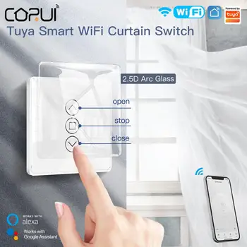 CORUI WiFi RF433 Smart 2.5 D Arc Stiklo Touch Panel Užuolaidos Jungiklis roletus Langinės N Smart Gyvenimas/Tuya Kontrolės Alexa