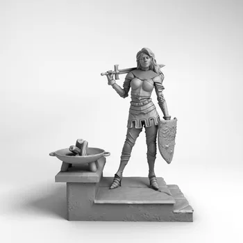 Derva Pav 1/24 moteris senovės kariai stovi Modelis Unassambled Unpainted Pav Kūrimo Rinkinį