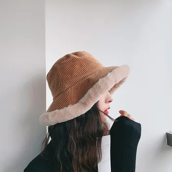 Bucket Hat Moterų Rudenį ir Žiemą Ins korėjos Stiliaus Universalus Japonų Stiliaus Meno Studentų Cute Girl korėjos Prašmatnus Kibiro Kepurę